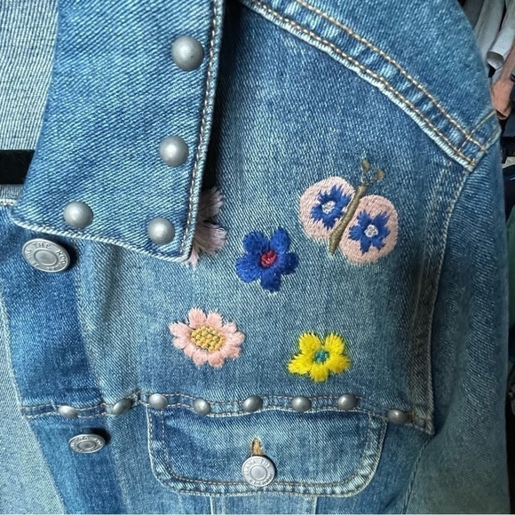 THE Kooples Denim Embroidered Jacket - Picture 6 of 9